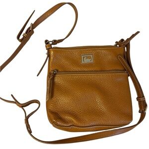 Dooney and Bourke crossbody bag Small Leather Dillen letter carrier brown